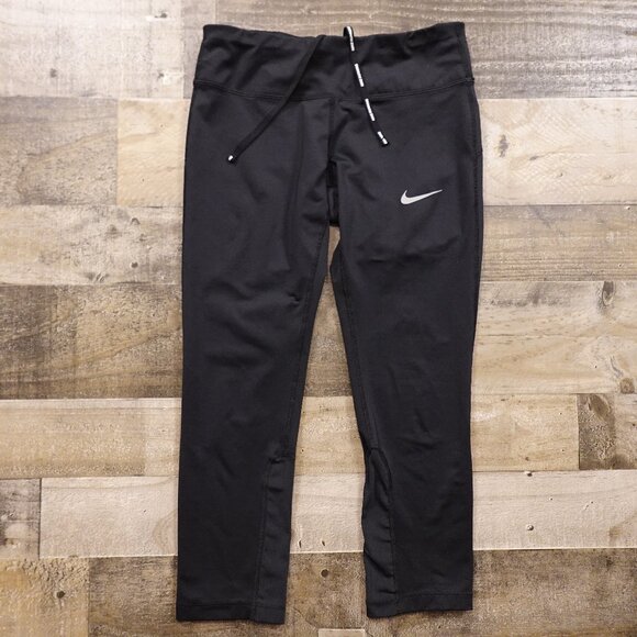 Nike Women’s Dri-FIT Running Capri Leggings Black Size Small - Picture 1 of 14